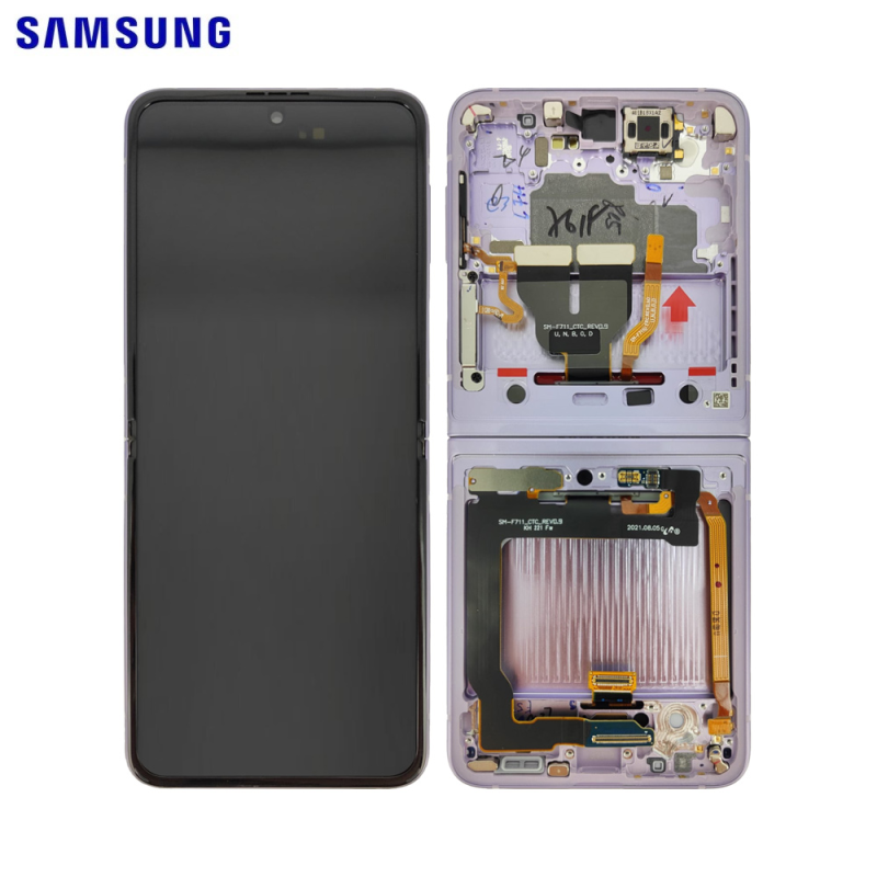 Ecran Tactile Original Samsung Galaxy Z Flip 3 5G F711 GH82-27243D GH82-27244D GH82-27443D (No Camera) Lavande