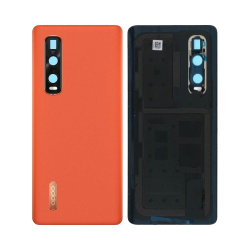 Cache Arrière Premium OPPO Find X2 Pro Orange Cuir Vegan