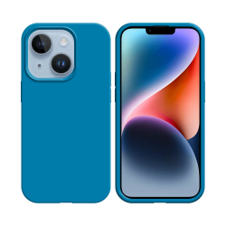 Coque Silicone Compatible pour Apple iPhone 14 ( 16) Bleu Ciel
