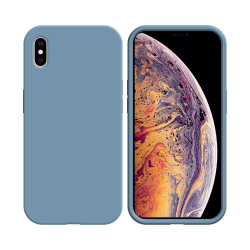 Coque Silicone Compatible pour Apple iPhone XS Max ( 05) Bleu Acier