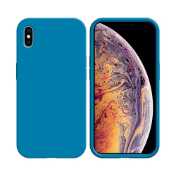 Coque Silicone Compatible pour Apple iPhone XS Max ( 16) Bleu Ciel