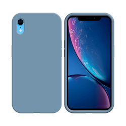 Coque Silicone Compatible pour Apple iPhone XR ( 05) Bleu Acier