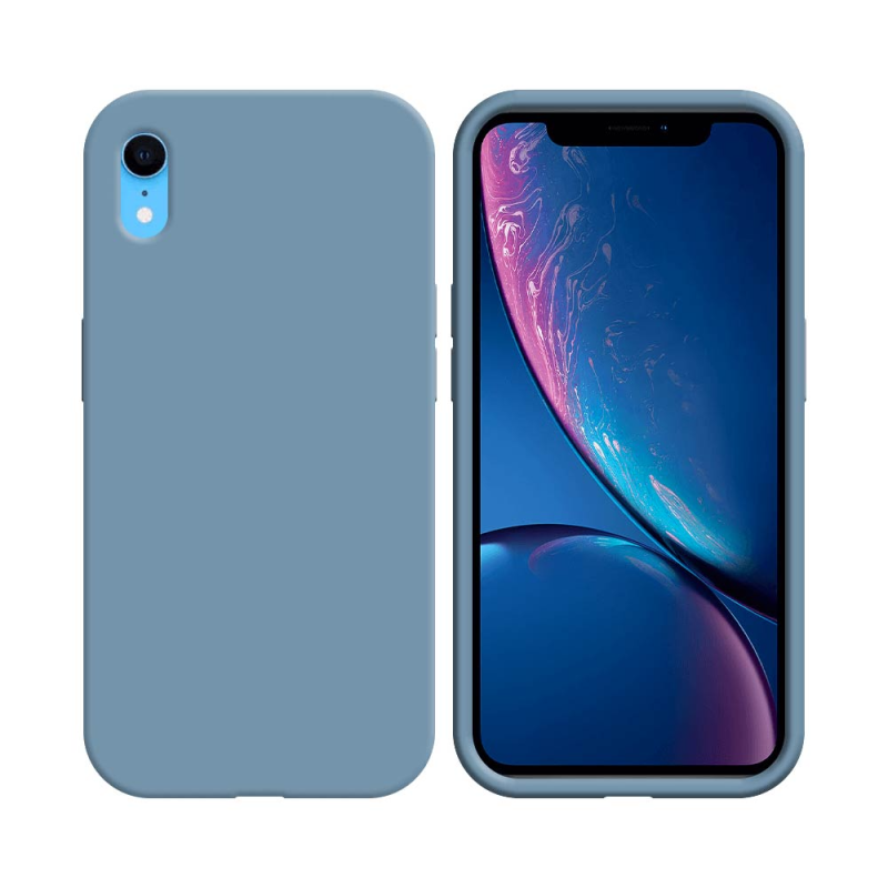 Coque Silicone Compatible pour Apple iPhone XR ( 05) Bleu Acier