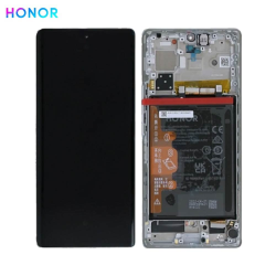 Bloc Écran Complet avec Châssis et Batterie Original Honor 70 0235ACMG Cristal Argent
