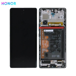 Bloc Écran Complet avec Châssis et Batterie Original Honor 70 0235ACMF Noir Minuit