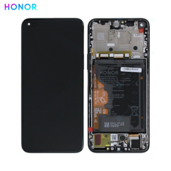 Bloc Écran Complet avec Châssis et Batterie Original Honor 50 Lite 02354FMV Noir Minuit