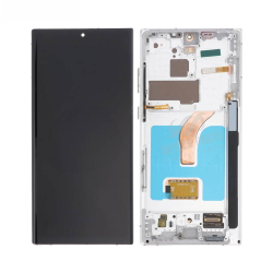 Ecran Tactile Soft Oled avec Châssis Samsung Galaxy S22 Ultra S908 Blanc