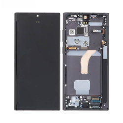 Ecran Tactile Soft Oled avec Châssis Samsung Galaxy S22 Ultra S908 Gris