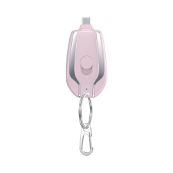 Batterie Externe Power Bank Porte Clé USB-C 1500mAh Rose