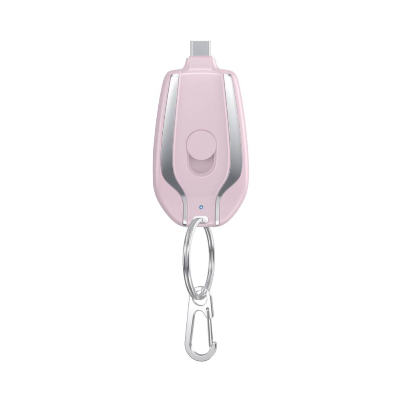Batterie Externe Power Bank Porte Clé USB-C 1500mAh Rose