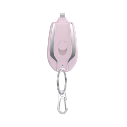 Batterie Externe Power Bank Porte Clé Lightning 1500mAh Rose
