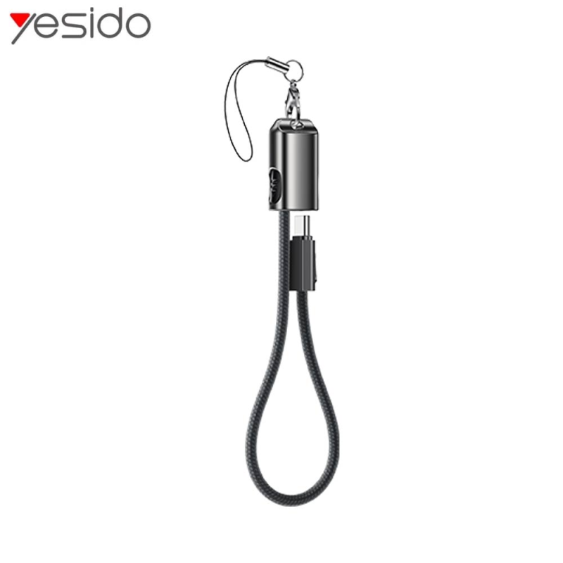 Câble Data USB-C vers USB-C Yesido CA177 Porte Clé Charge Rapide 60W Noir