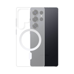 Coque Silicone MagSafe Compatible pour Samsung Galaxy S25 Ultra S938 Transparent
