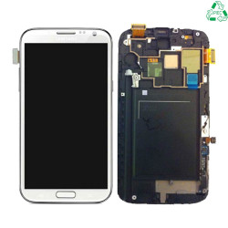 Ecran Tactile Original Pulled avec Châssis (PIEC) Samsung Galaxy Note 2 N7105 Blanc