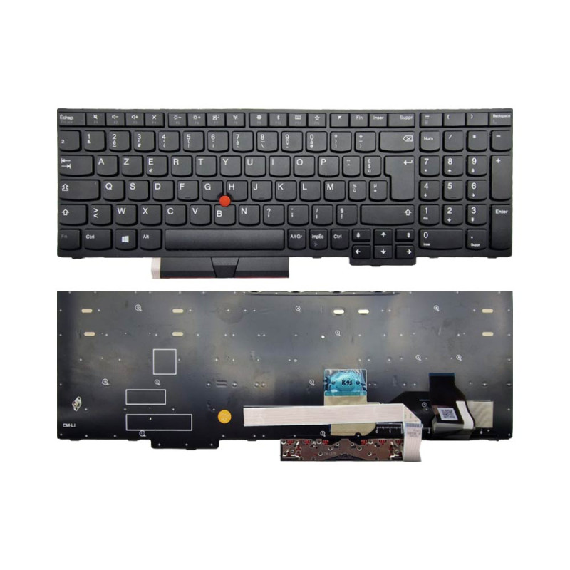Clavier PC Portable Lenovo ThinkPad L580 20LX/20LW, L590 20Q8/20Q7, T590 20N5/20N4, P72 20MC/20MB, P73 20QS/20QR AZERTY