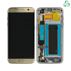 Ecran Tactile Original Refurb avec Châssis (PIEC) Samsung Galaxy S7 Edge G935 Or