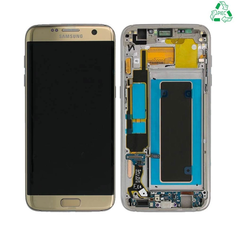 Ecran Tactile Original Refurb avec Châssis (PIEC) Samsung Galaxy S7 Edge G935 Or