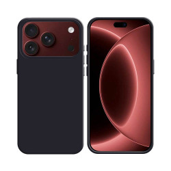 Coque Silicone Compatible pour Apple iPhone 17 Pro/iPhone 18 Pro 18 Noir