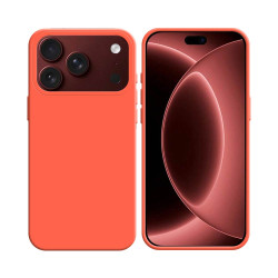 Coque Silicone Compatible pour Apple iPhone 17 Pro Max/iPhone 18 Pro Max 13 Orange
