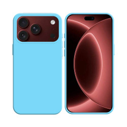Coque Silicone Compatible pour Apple iPhone 17 Pro Max/iPhone 18 Pro Max 16 Bleu Ciel