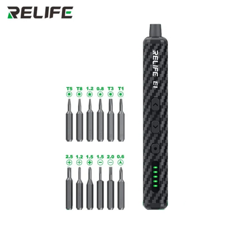 Tournevis E1 Carbon USB-C 350mAh (12 en 1 – PhoneFrance
