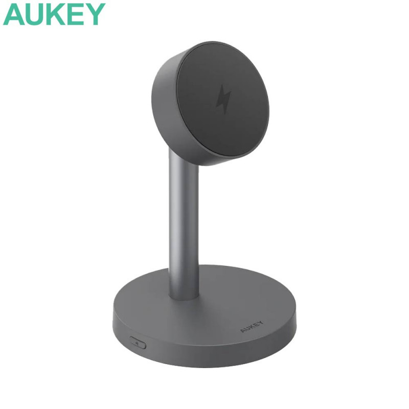 Station Fil AUKEY Qi2.2 MagFusion 1X LC- Gris – PhoneFrance