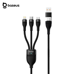 Câble + MicroUSB + Lightning 100W (1.2m) Noir – PhoneFrance