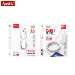 Câble F8001 Nylon Tressé 20W (1.2m) Blanc – PhoneFrance