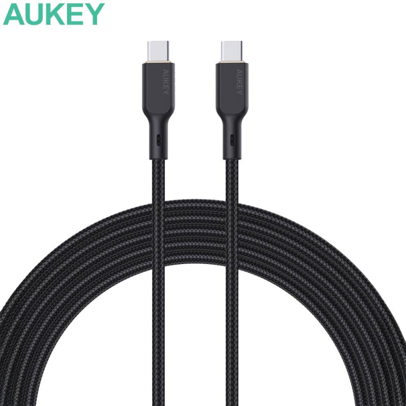 Câble vers USB-C AUKEY CB- 1.8m 100W Noir – PhoneFrance