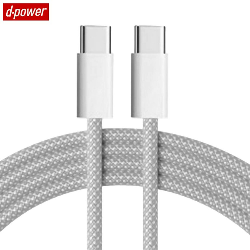 Câble F8005 Nylon Tressé 60W (1m) Blanc – PhoneFrance