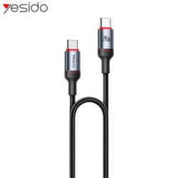 Câble Data USB-C vers USB-C Yesido 240W Noir – PhoneFrance