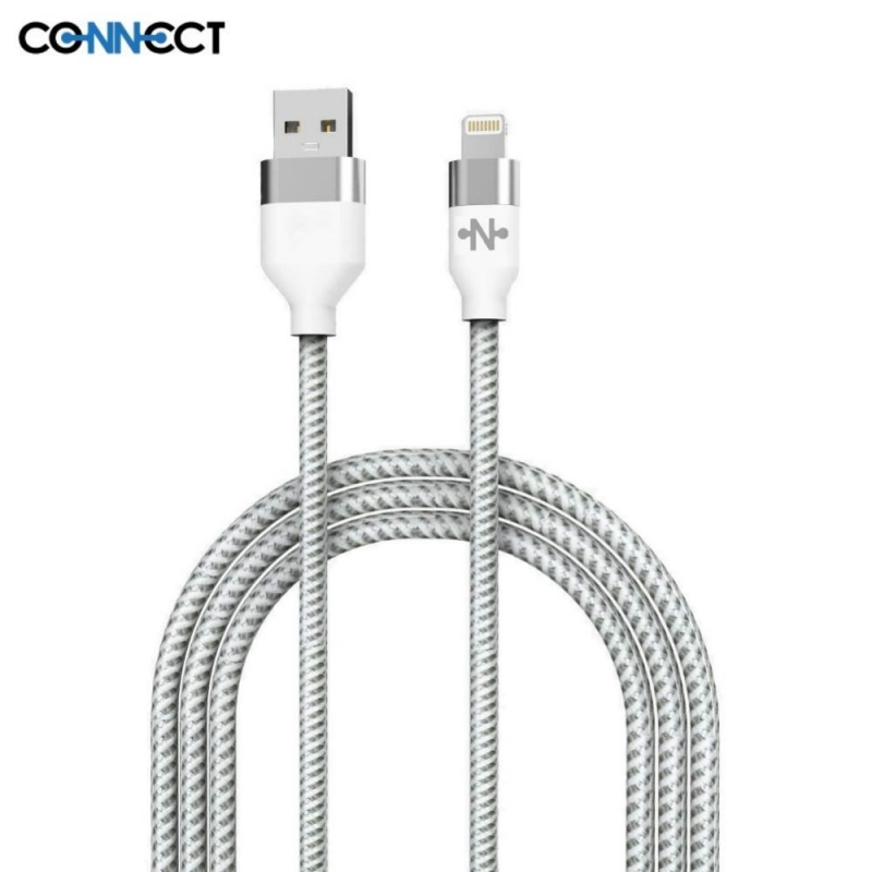 Câble MC-CLB4 Nylon Tressé 12W (1m) Blanc – PhoneFrance