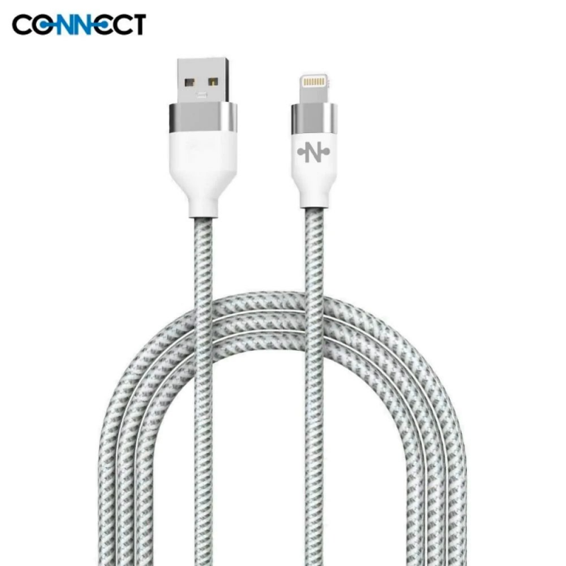 Câble MC-CLB8 Nylon Tressé 12W (2m) Blanc – PhoneFrance
