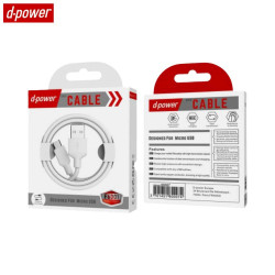 Câble vers Micro USB d-power F6001 1m Blanc – PhoneFrance