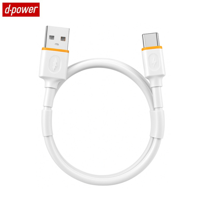 Câble USB vers USB-C d-power F6005 (1m) Blanc – PhoneFrance