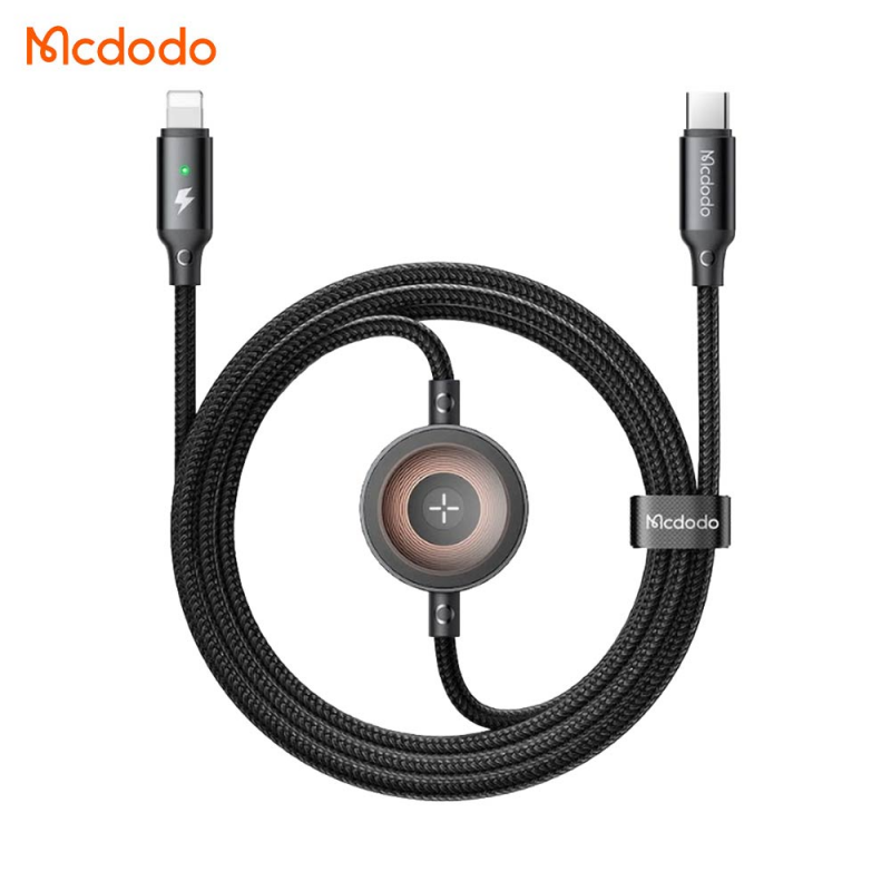 Câble vers USB-C 60W + Pad de Charge 2.5W Noir – PhoneFrance