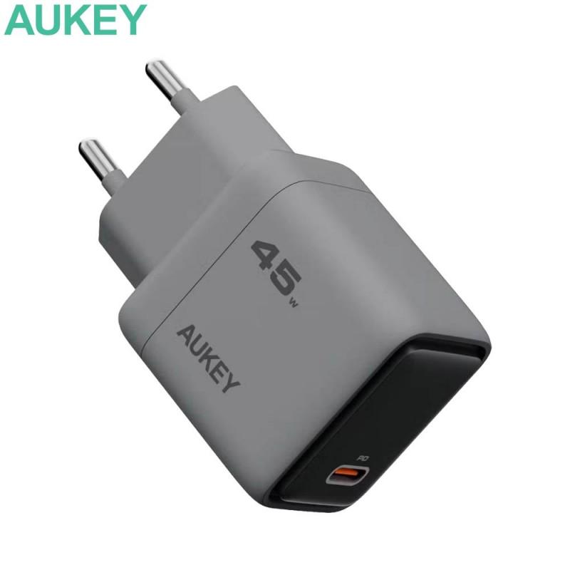 Chargeur GaN AUKEY PA-C2 USB-C 45W Gris – PhoneFrance