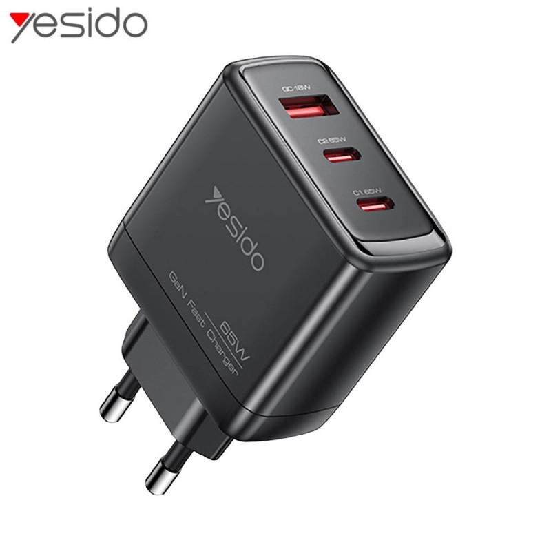 Chargeur USB-C + USB) Yesido YC144C 65W Noir – PhoneFrance