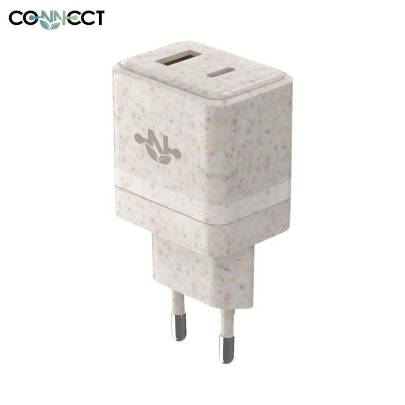 Chargeur Eco-Friendly (USB-C + USB) 33W Beige – PhoneFrance