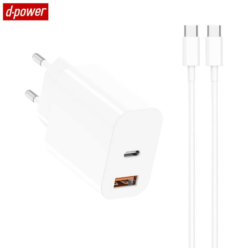 Chargeur USB-C vers USB-C J8268 20W Blanc – PhoneFrance