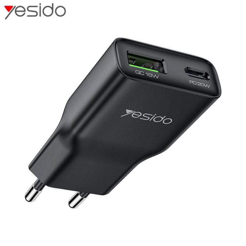 Chargeur Multi GaN Yesido USB + USB-C 20W Noir – PhoneFrance