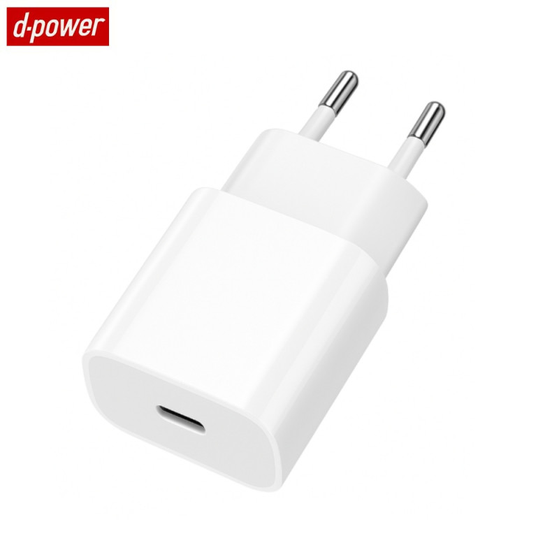 Chargeur Secteur USB-C d-power J8540 20W Blanc – PhoneFrance