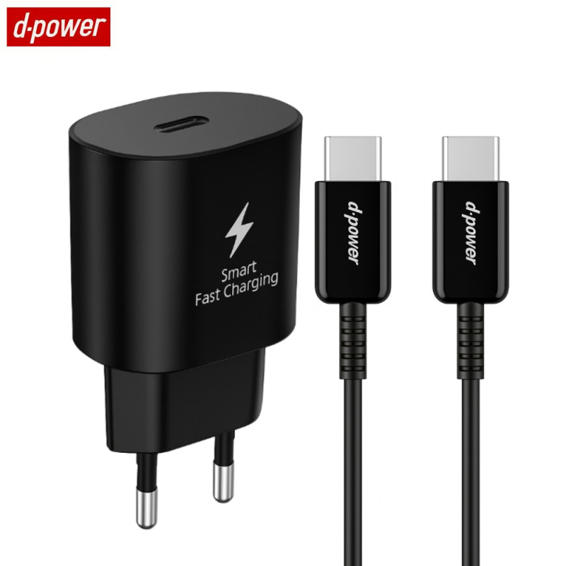 Chargeur 25W Câble Data USB-C vers USB-C Noir – PhoneFrance