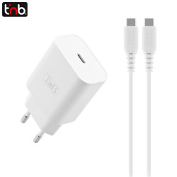 Chargeur USB-C vers USB-C 1m CHPDTC20 Blanc – PhoneFrance