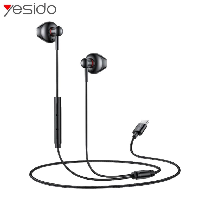 Écouteurs Filaires USB-C Yesido YH49 Noir – PhoneFrance