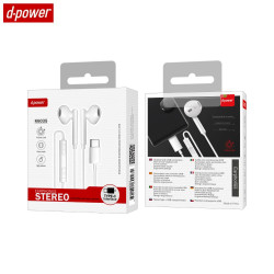 Écouteurs Filaires USB-C d-power K6035 Blanc – PhoneFrance